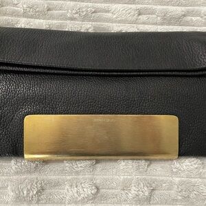 Jimmy Choo Black Leather Bag with Gold Zipper
